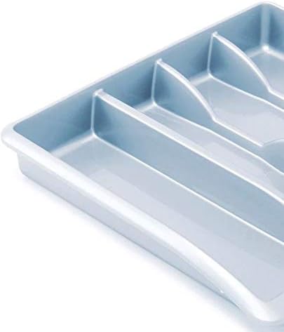 Addis 518385 Eco 100% Recycled Plastic Cutlery Utensil Drawer Organiser Tray, Light Grey, Single - Image 3