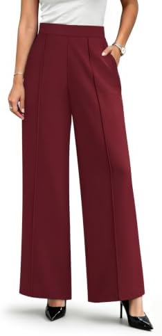 NEXSONIC Women's Wide Leg Pants Elastic Waisted Casual Work