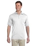Gildan G890 5.6 oz. Ultra Blend 50/50 Jersey Polo with Pocket, White, X-Large