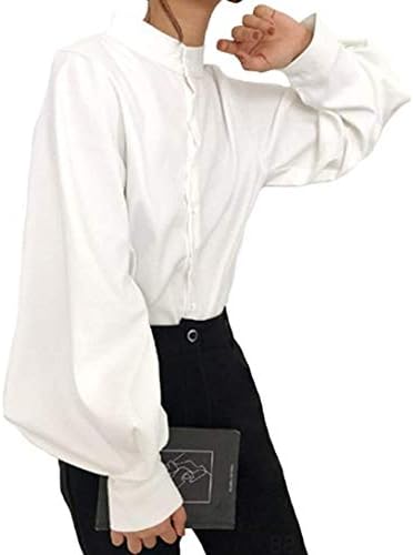 [フラップカッシュ] 長袖 ブラウス パフスリーブ 袖 お洒落 お出かけ 通勤 ファッション 厚手 シャツ 秋 冬 レディース