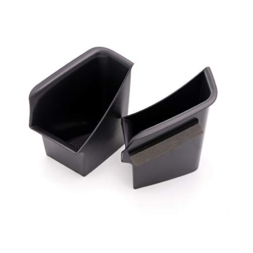 2PCS Plastic Black Interior Front Door Armrest Organizer Tray Storage Box for Jaguar F-Pace X761 2016-2018 (Only for Left Handle Drive)