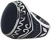 925 SOLID STERLING SILVER RING WITH BLACK ENAMEL IN DIFFERENT SIZES IN A BEAUTIFUL LED BOX(C052) (11)