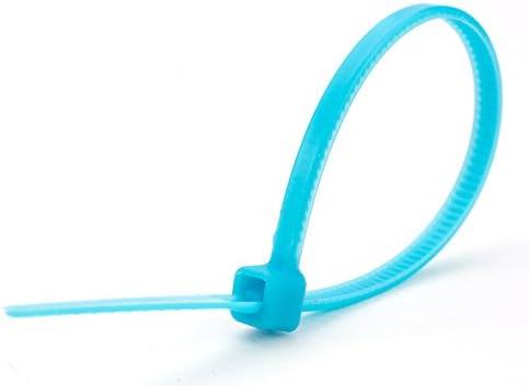 Secure 4 Inch Flourescent Blue 18 lb Miniature Nylon Cable Tie - 100 Pack