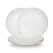 Coza Design- Durable Plastic Plate Set- BPA Free- Set of 6 (White)
