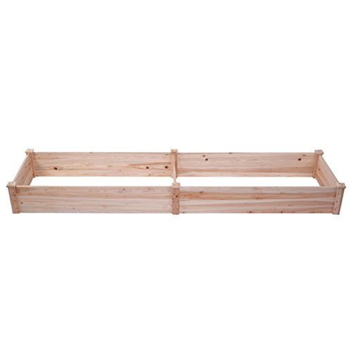 LHONE Wooden Raised Garden Bed Kits Raised Elevated Vegetable Garden Bed Planter for Outdoor Gardening 8ft x 2ft