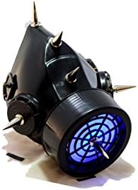 TrYptiX Spiked Steampunk Light up Gas Mask Respirator Single Cartridge 6 Spikes Style 2 (With Dust Filters, Blue)