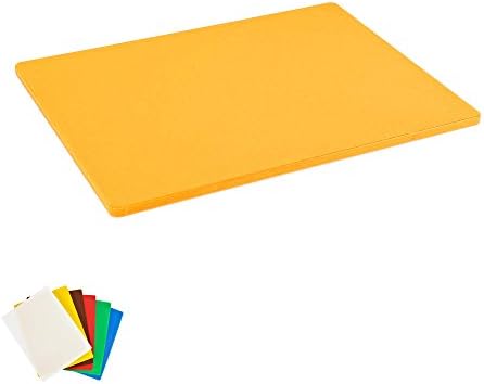 Plastic Cutting Board, Commercial Grade, 18-inch by 24-inch by 1/2-inch, Yellow