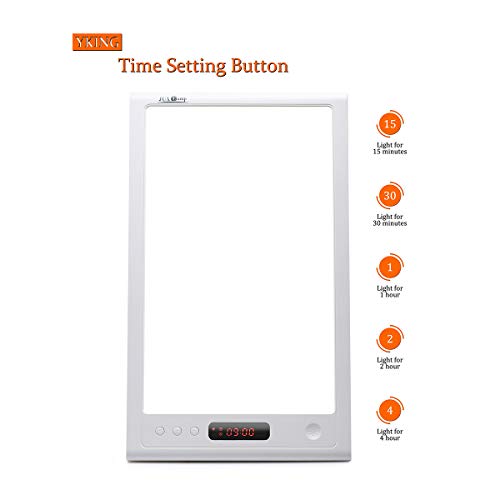 Light Therapy Lamp,12000 Lux LED Happy Sun Light with Timer and Simulates Sunlight UV-Free,Sunset and Sunrise Settings,1-40 Level Adjustable Brightness, for Home/Office/Winter