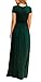 DEARCASE Maxi Dress for Women Dark Green XX-Large Crewneck Short Sleeves Wedding Guest A-line Casual Loose Party Vintage Spring Summer Beach Long Dresses with Pockets