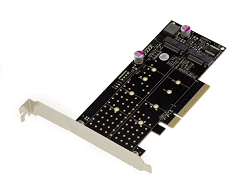 KALEA-INFORMATIQUE PCIe 3.0 x8 Controller-Karte für 2 SSD M.2 NVMe M Key (M2 NGFF). mit PERICOM Chipsatz PI6C20400ALE.