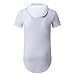 OLRIK Men's Hipster Hip Hop Crewneck Long T-Shirt with Zipper Trim White M