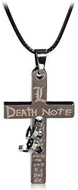 aFirst Anime Death Note Cross Design Necklace(Silver) M