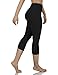 ODODOS Women’s High Waisted Tummy Control Yoga Capris, 19″ Inseam Leggings with Inner Pockets,Black,X-Largethumb 4