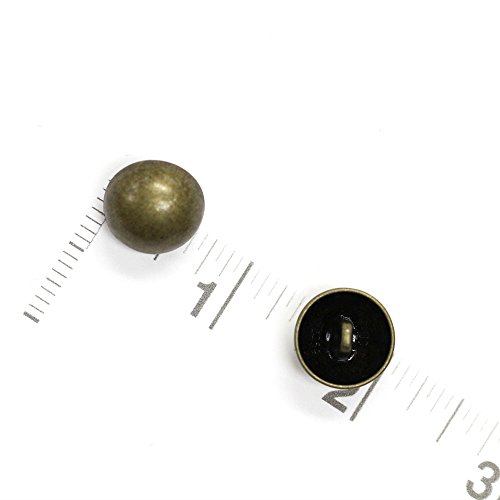 Set of 12 Classic Antique Brass Dome Buttons