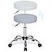 UREST Rolling Stool Adjustable Stool Massage Stool Swivel Office Desk Stool Chair with Wheels for Home,Office,Spa,Shop,Vanity in Grey