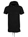 Screenshotbrand Mens Hip Hop Longline Premium Tee - Pullover Hooded Fashion T-Shirt High-Low Distress Ripped - Black - Medium