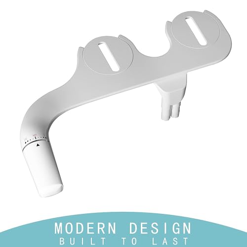 Bidet Attachment For Toilet, Ultra-Slim Bidet with Non-Electric Dual Nozzle(Frontal & Rear Wash) Adjustable Water Pressure, Fresh Water Bidet Toilet Seat Attachment,Easy to Install，Right Hand Bidet