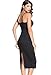 ZKESS Women's Sleeveless Plunging V Neck Cocktail Bodycon Dress One Size Black