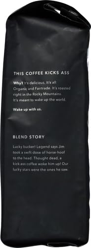 KICKING HORSE COFFEE LUCKY JIM WHOLE BEANS, MEDIUM ROAST, CERTIFIED ORGANIC FAIRTRADE KOSHER COFFEE, BLACK, 10 OZ