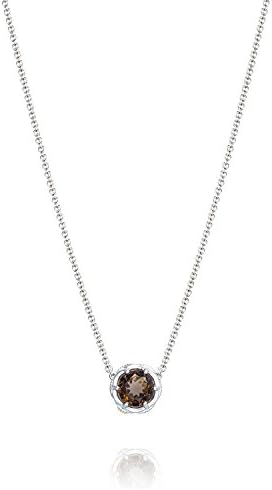 Tacori SN20417 Color Medley Sterling Silver Smokey Quartz Crescent Station Necklace, 16"