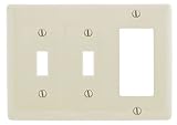 Bryant Electric NP226LA 3-Gang 2 Toggle 1 Decorator/GFCI Wall Plate, Light Almond