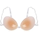 Sealike Self Adhesive Soft Silicone Invisible Push Up Bra Cleavage Enhancer Enhancement with Adjustable Transparent Straps (C)