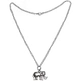 Silver Necklace For Women With Elephant Shaped Necklace
