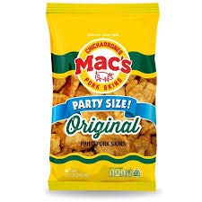 Mac's Original Pork Skins - Low Carb, Keto Friendly Snack - Crunchy Chicharrones/Pork Rinds 8.5 oz