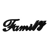 CVHOMEDECO. Matt Black Wooden Words Sign Free Standing Family Tabletop/Shelf/Home Wall/Office Decoration Art, 15-3/4