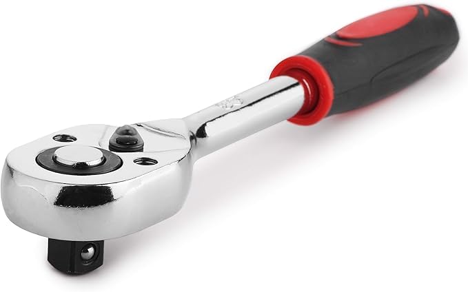 AJinacious 1/4 Inch Ratchet Wrench, 24-Tooth Quick-Release Ratchet Wrench, Reversible, Chrome Alloy Made, Drive Extendable Ratchet with Cushion Handle for Furniture Auto Car Repair