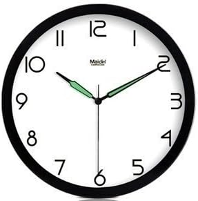 JustNile Round 12-inch Non Ticking Silent Wall Clock - Glow-in-the-Dark Hands by Maidin