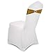 VEVOR 100 PCS Stretch Wedding Chair Bands Large Occasions Stretch Chair Cover Sash Bow Spandex Chair Sash for Wedding Party Hotel Event Decoration (Stretch Band, Gold/100PC)