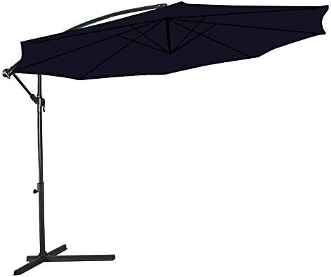 Keinode Garden Parasol 8m Hanging Banana Garden Patio Umbrella deluxe octagon sun shading umbrella for Garden Hotel Market Saloon Pool side Beach Outdoor Blue