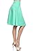 Career Solid Plain A-line Flare Pleated Midi Knee Length Office Skirt