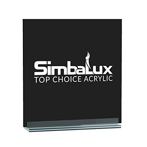 SimbaLux Acrylic Sheet Black Opaque Cast Plexiglass 12” x 12” Square Panel 1/4” Thick (6mm) Plastic Plexi Glass Board with Protective Paper for Signs, DIY Display Projects, Craft, Easy to Cut