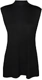 PaperMoon Women's Plus Size Turtle Neck Sleeveless Top