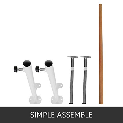 Popsport Ballet Barre Free Standing Balance Barre Ballet Barre Wood Freestanding Stretch Dance Bar (5FT,White Single)