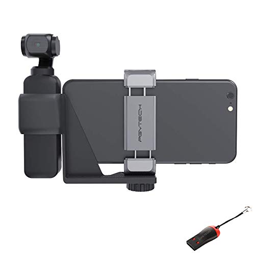 PGYTECH Phone Holder Set for DJI Osmo Pocket, Mobile Bracket Set Stand Accessories with Luckybird USB Reader