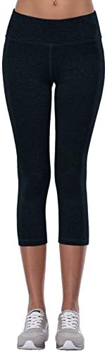 Aenlley Womens High Waisted Yoga Capris Workout Fitness Spandex Gym Leggings Color Dark Blue Size XL