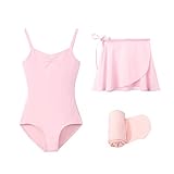 STELLE Girl's Cotton Camisole Ballet Leotard Combo