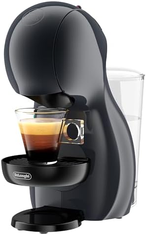 De'Longhi Nescafé Dolce Gusto Piccolo XS - Cafeteira de cápsula, pressão de 15 bares, design compacto, bebidas quentes e frias, desligamento automático, com 3 pacotes de cápsulas, grafite preto (EDG210. A)