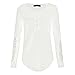 Women Blouse,Haoricu 2016 Fall Sexy Womens Long Sleeve Shirt Casual Lace Blouse Loose Cotton Tops T Shirt (S, White)