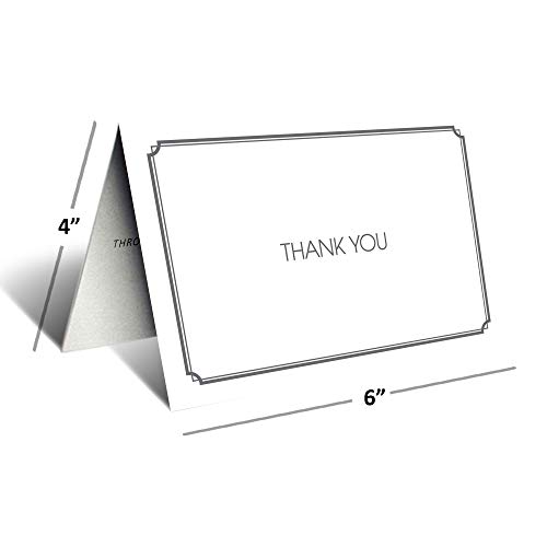 Funeral Sympathy Thank You Cards with Decorative Envelopes - Set of 20 cards - Includes Stickers to close Envelope