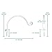 Gray Bunny Outdoor Plant Hanger Hook, 15” Hand Forged Curved Iron Wall Hooks for Bird Feeders, Lanterns, Wind Chimes, Patio Decor - White