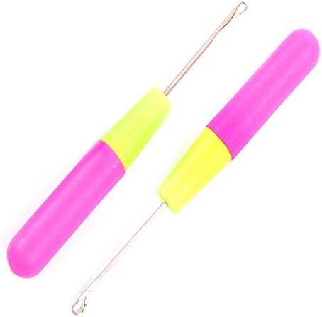 2 Pack Latch Hook Crochet Needle for Micro Braids, Hair Extension, Feather and Dread Maintenance Installation （6.5 inches）