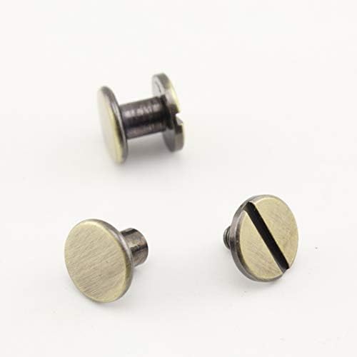 Anti Bronze, 9mm x 5mm 9 Different Size zinc Alloy Round Screws Rivets Chicago Screw Concho Screw Chicago Button for DIY Leather Decoration Bookbinding. 20 Sets per lot H25