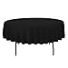 LinenTablecloth 90-Inch Round Polyester Tablecloth Black