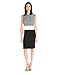 Sandra Darren Women's 1 Pc Extended Shoulder Jacquard Crepe Color Block Dress