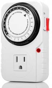 Otimo Mechanical Timer Switch with Grounded Outlet, 3 Prong