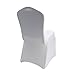 WELMATCH White Stretch Spandex Chair Covers Wedding Universal - 100 Pcs Banquet Wedding Party Dining Decoration Scuba Elastic Chair Covers (White, 100)
